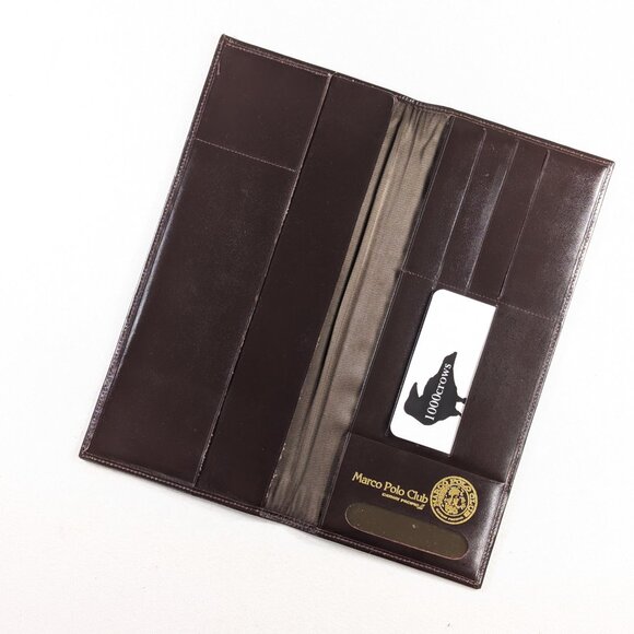 Vintage Marco Polo Club faux brown leather travel wallet for Cathay Pacific - Picture 9 of 11